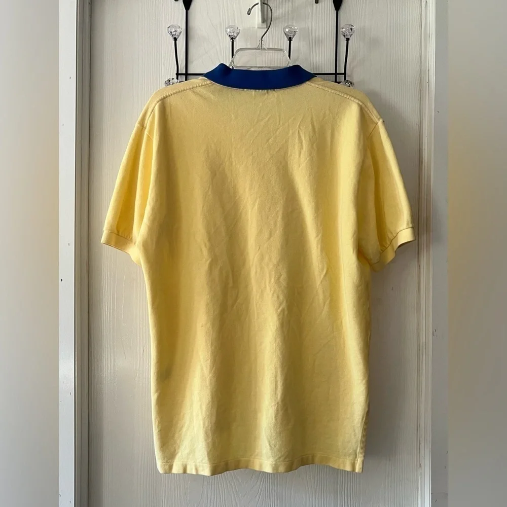 Polo by Ralph Lauren Vintage Pastel Yellow Polo with Blue Collar